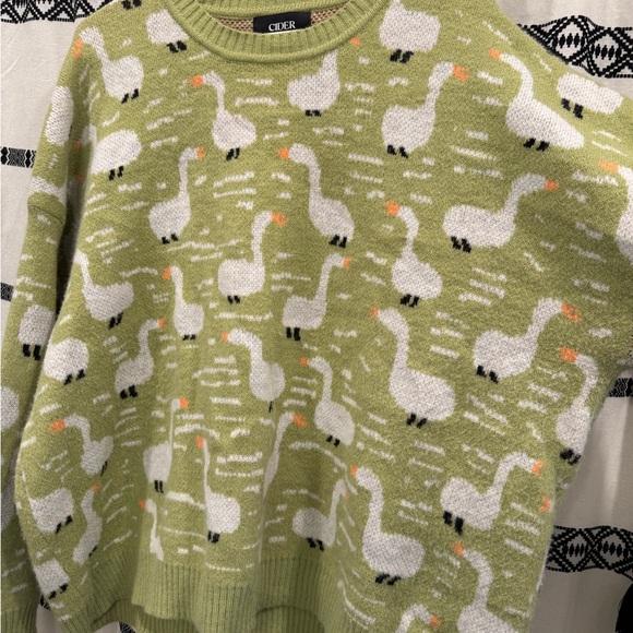 Cider Geese Print Knit Sweater 4X plus size - Picture 4 of 8